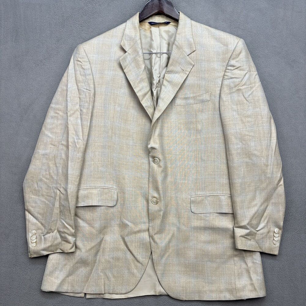 Loro Piana Light Beige Plaid Sport Coat Blazer